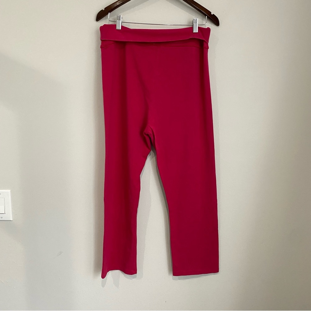 LOGO LORI GOLDSTEIN Womens Medium Fuscia Fold Over Straight Leg Lounge Pants